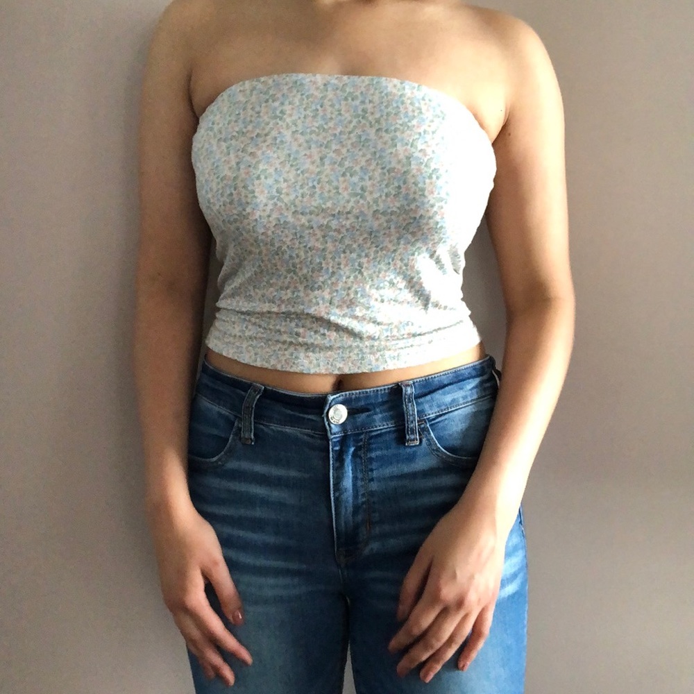 Floral print tube top